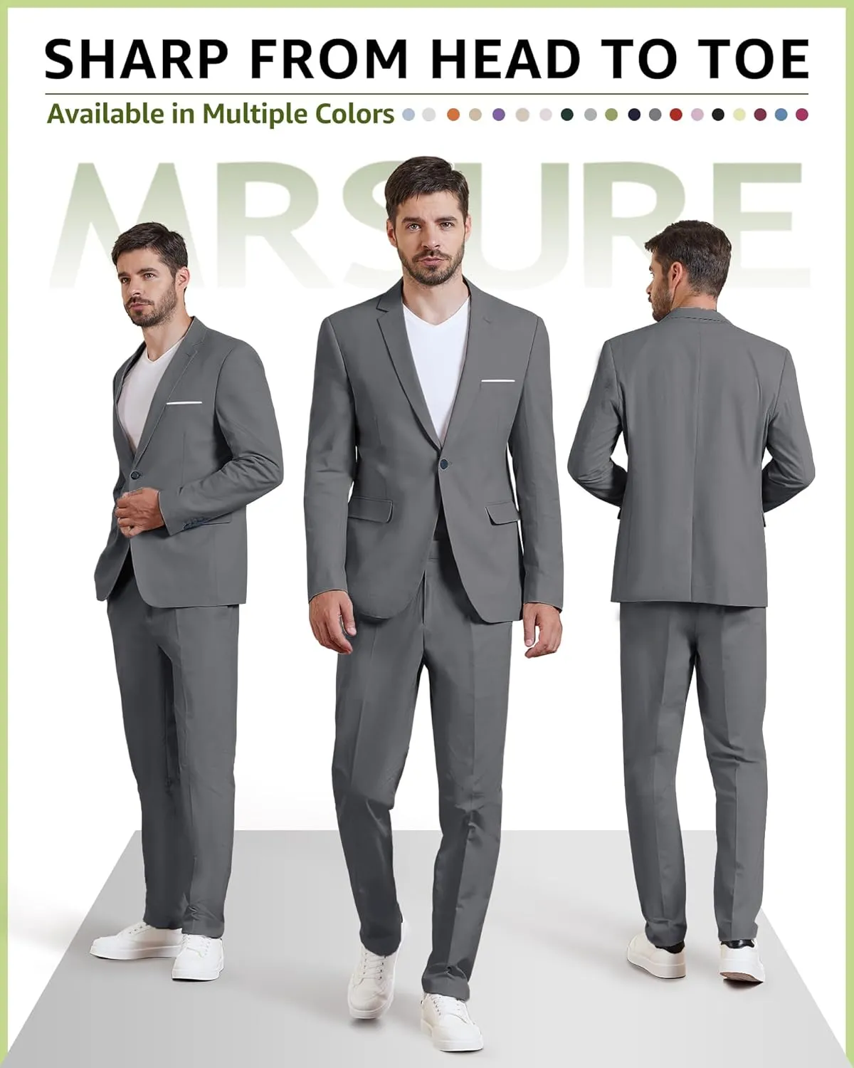 MrSure Mens 2 Buttons Linen Blazer, Casual Sport Coat, Solid Lightweight Suit Jacket for Daily