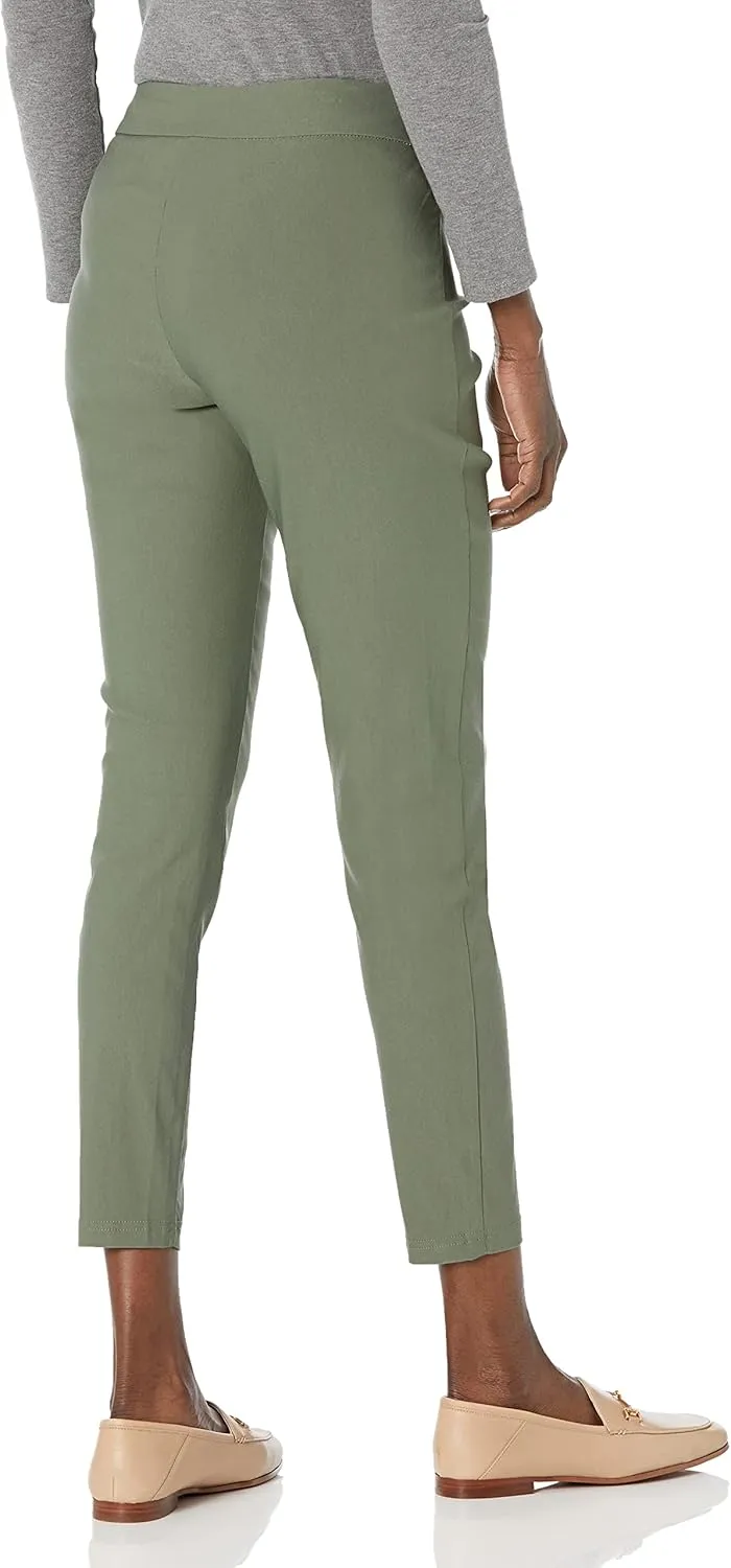 Nanette Nanette Lepore Women's Freedom Stretch Pull-on Ankle Pants with Inner Beauty Binding
