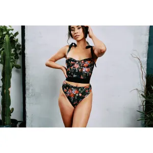New Lace Black Floral High Waist Brief by Kilo Brava