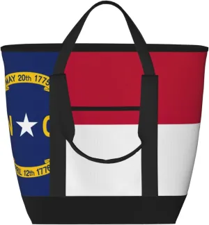 North Carolina state flag Women's tote bags and reusable women's beach bags are suitable for travel insulation and cooling bags.