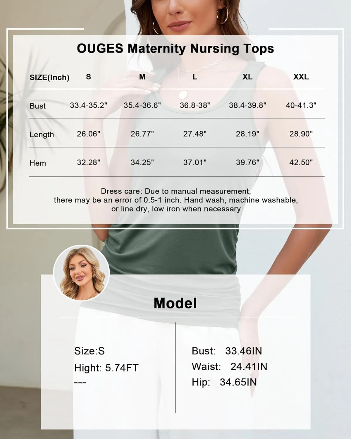 OUGES 2025 Womens Maternity Nursing Tank Tops Summer Scoop Neck Ruched Side Sleeveless Maternity Shirts Pregnancy Clothes