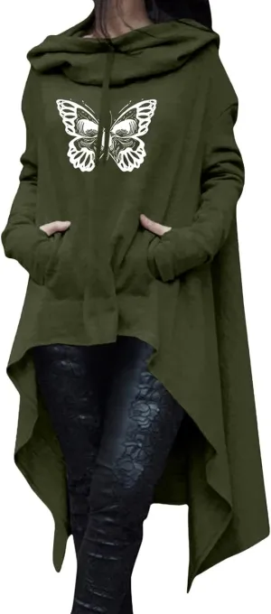Oversized Sweatshirt For Women Women Loose Hoodie Long Hooded Tops Ladies Sweatshirt Sweater Asymmetric Blouse