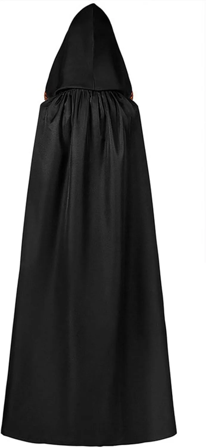 Owl's-Yard Halloween Hooded Cloaks Medieval Tie-up Long Cape Cosplay Costume for Men Women