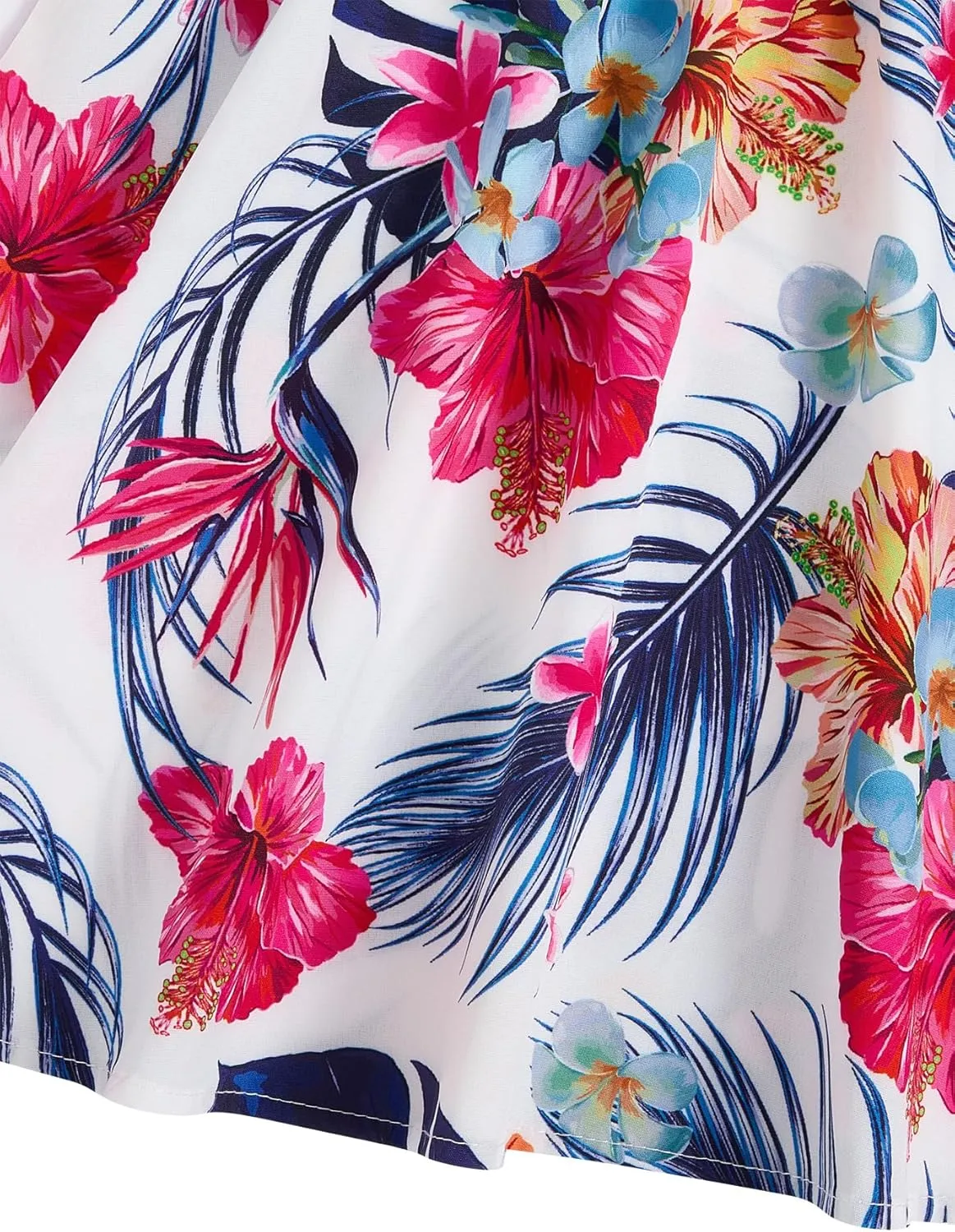 OYOANGLE Girl's Casual Boho Floral Print Sleeveless A-Line Swing Cami Hawaiian Dress Sundress