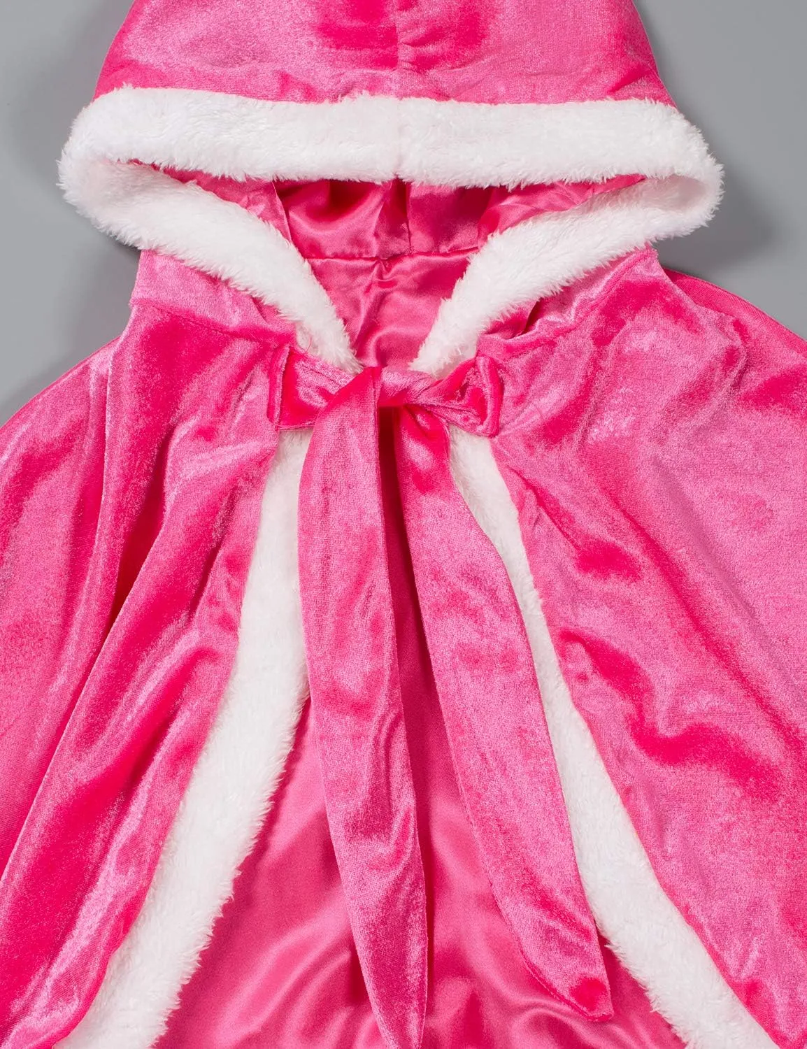 Party Chili Fur Princess Hooded Cape Cloaks Costume for Girls Dress Up