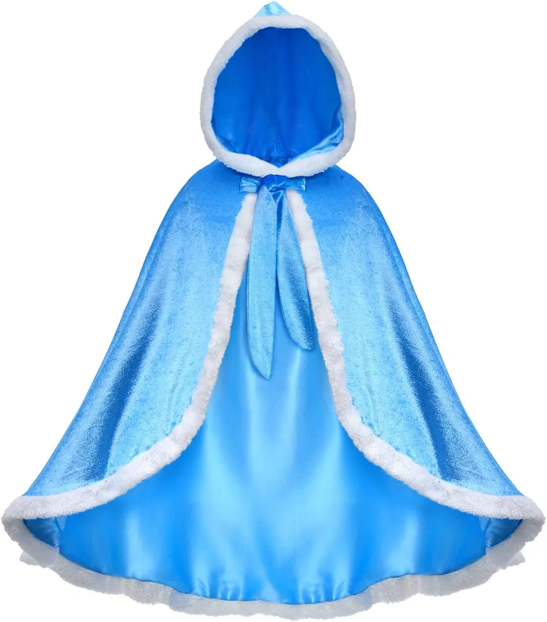 Party Chili Fur Princess Hooded Cape Cloaks Costume for Girls Dress Up