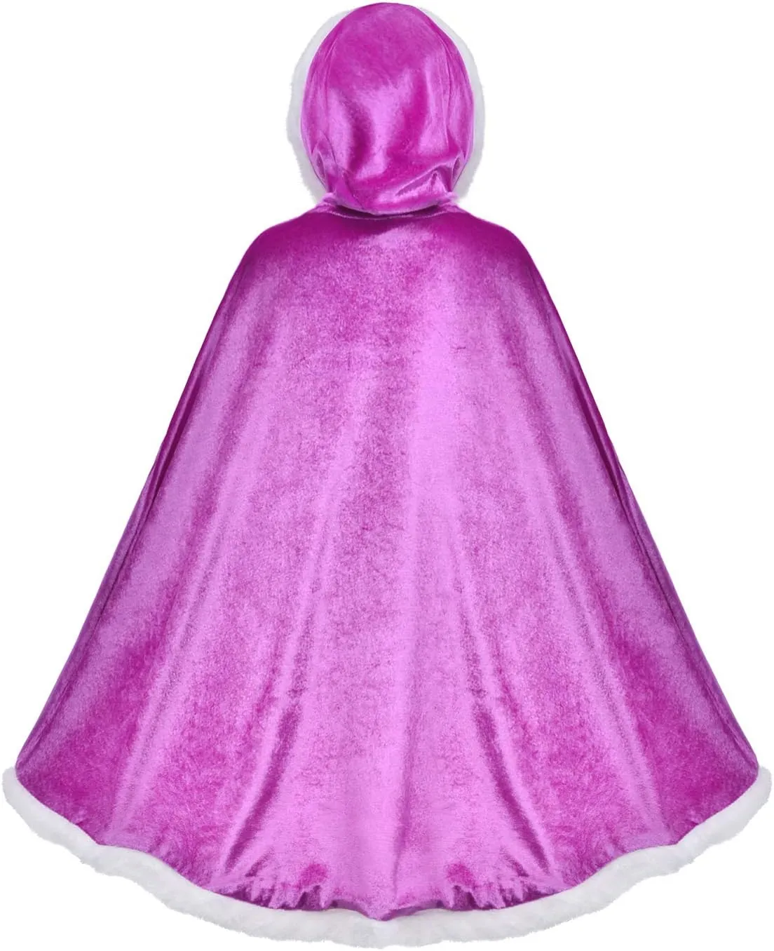 Party Chili Fur Princess Hooded Cape Cloaks Costume for Girls Dress Up
