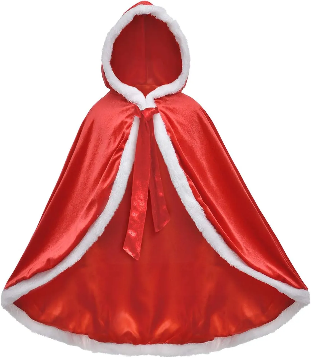 Party Chili Fur Princess Hooded Cape Cloaks Costume for Girls Dress Up