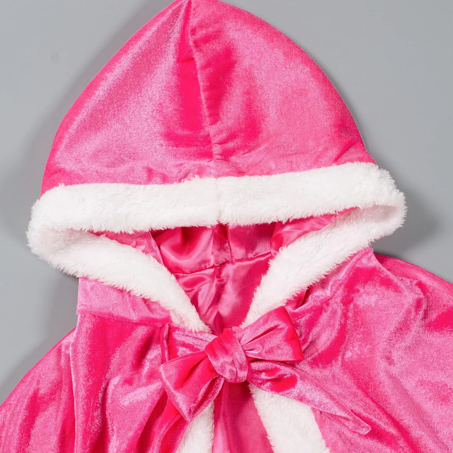 Party Chili Fur Princess Hooded Cape Cloaks Costume for Girls Dress Up