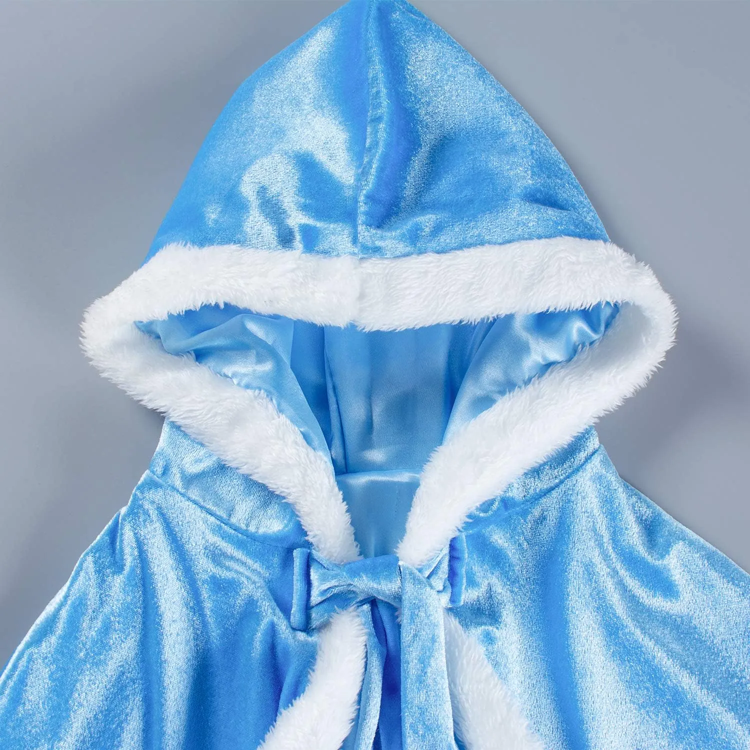 Party Chili Fur Princess Hooded Cape Cloaks Costume for Girls Dress Up