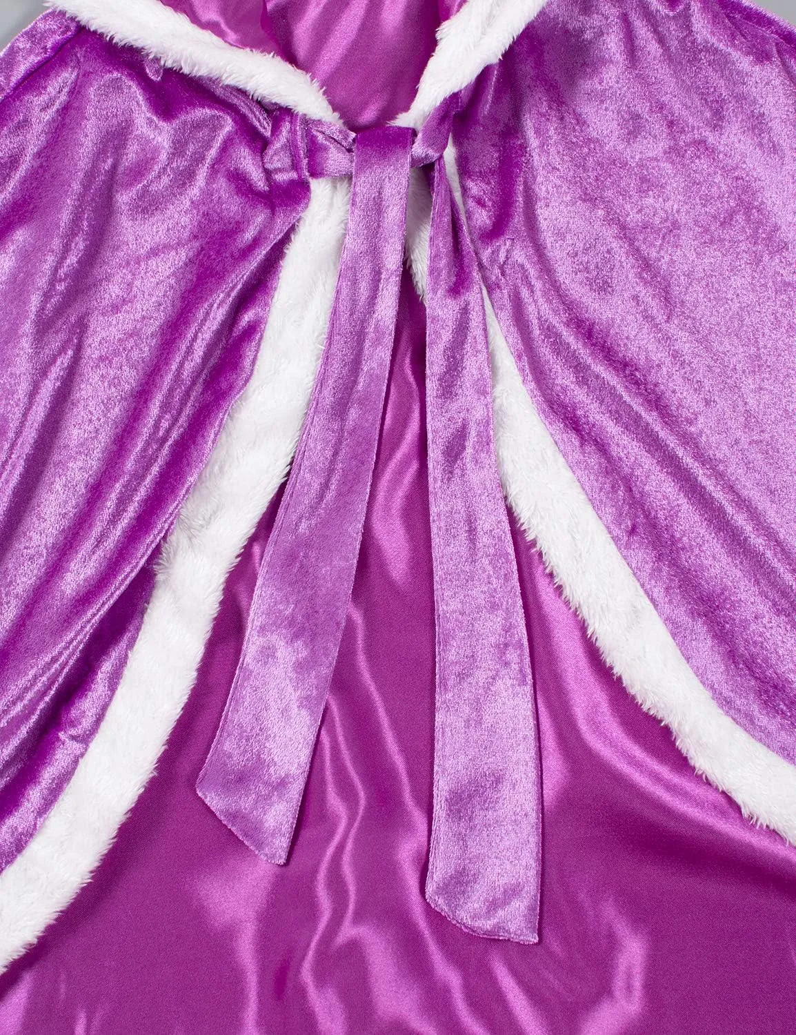 Party Chili Fur Princess Hooded Cape Cloaks Costume for Girls Dress Up