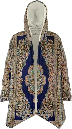 Persian Carpet Cuddle Cloak - Unisex Sherpa Lined Hooded Cloak, Minky Festival Coat, Rave Jacket for Men & Women