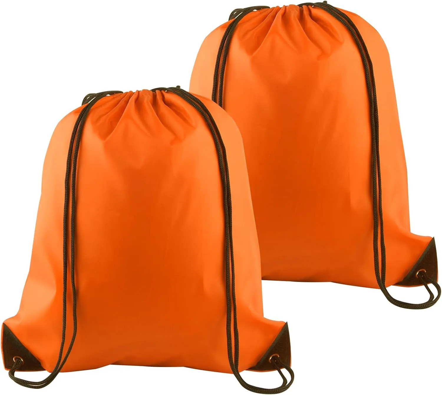 PLULON 2Pcs Drawstring Bags Bulk Orange Drawstring Backpack String Backpack Cinch Sack Sport Gym Backpack Bags for Yoga Traveling Outdoor Sports