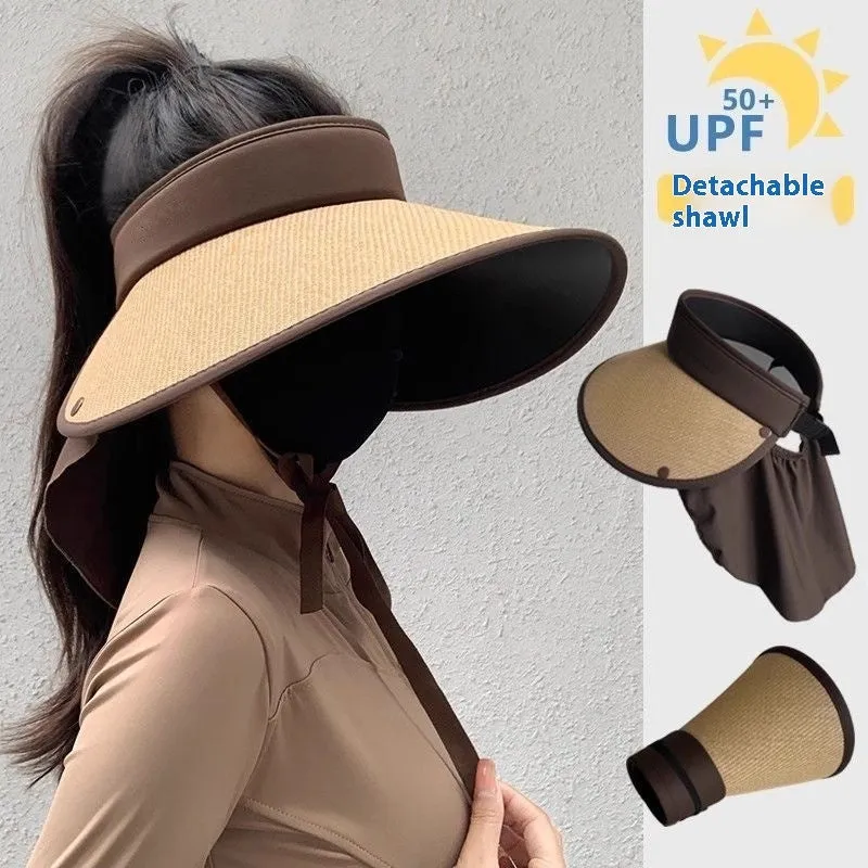Plus-sized Brim Sun-proof Sun Protection Hat Women's Summer Shawl