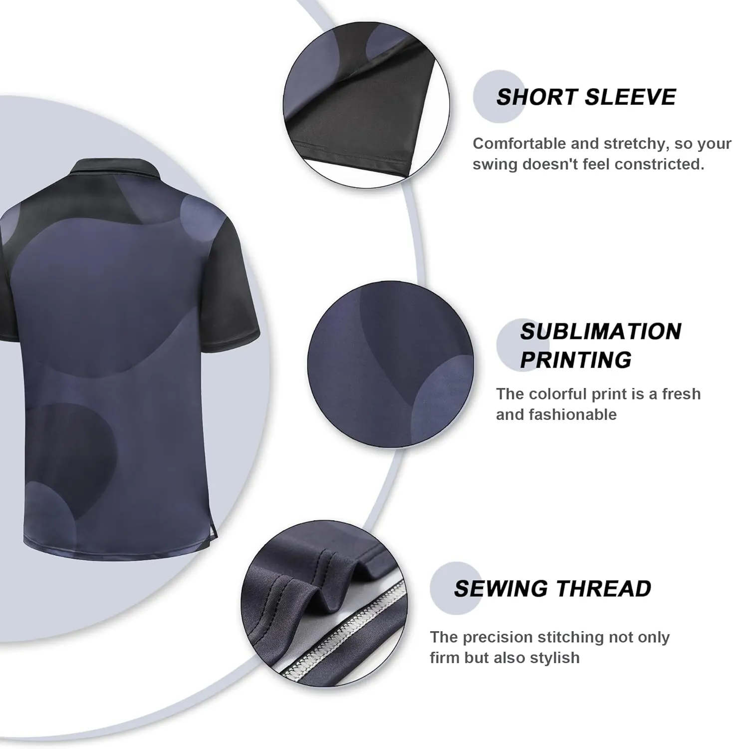 Polo Shirts for Men Long and Short Sleeve  Recycled Outstanding Print Dry Fit Performance Mens Golf Polo Shirts