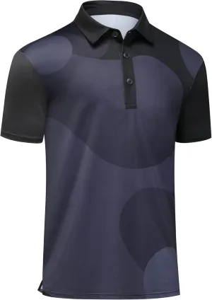 Polo Shirts for Men Long and Short Sleeve  Recycled Outstanding Print Dry Fit Performance Mens Golf Polo Shirts