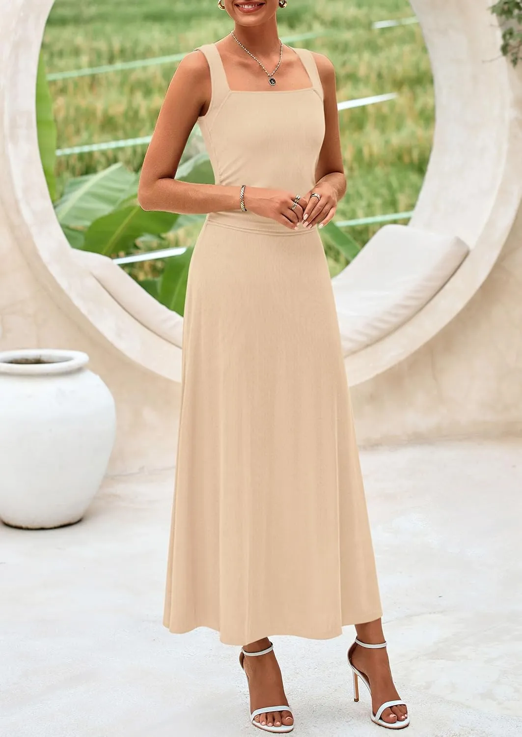 PRETTYGARDEN Skirt Sets Women 2 Piece Outfits 2025 Summer Casual Knit Tank Tops Flowy Midi Skirts Matching Vacation Clothes