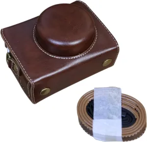 PU Leather Camera Case For Sony ZV-1F Protective Camera Bag Dark Brown