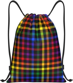 Rainbow LGBT Pride Gay Drawstring Bag Adjustable Bags Backpack for Women Men Sport Gym Beach Shopping Yoga