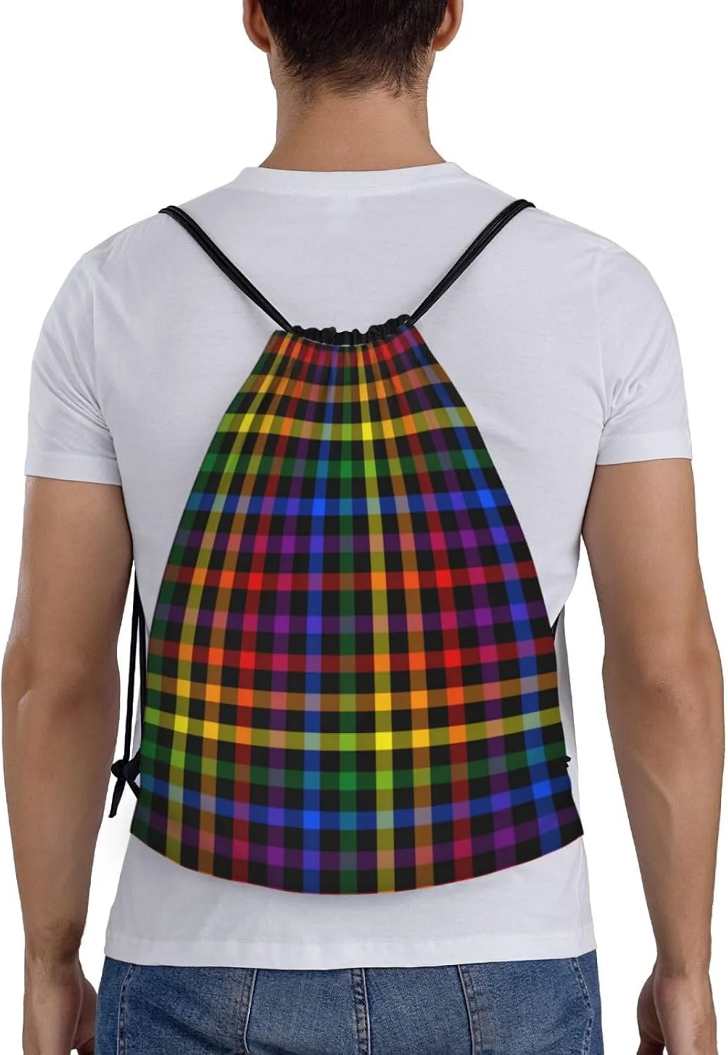 Rainbow LGBT Pride Gay Drawstring Bag Adjustable Bags Backpack for Women Men Sport Gym Beach Shopping Yoga