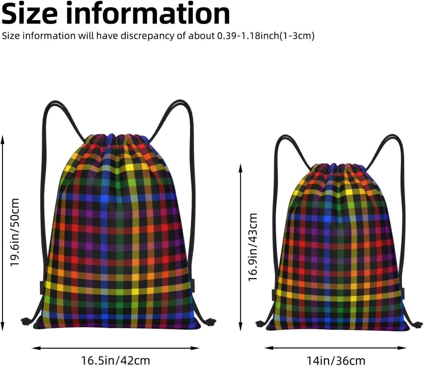 Rainbow LGBT Pride Gay Drawstring Bag Adjustable Bags Backpack for Women Men Sport Gym Beach Shopping Yoga