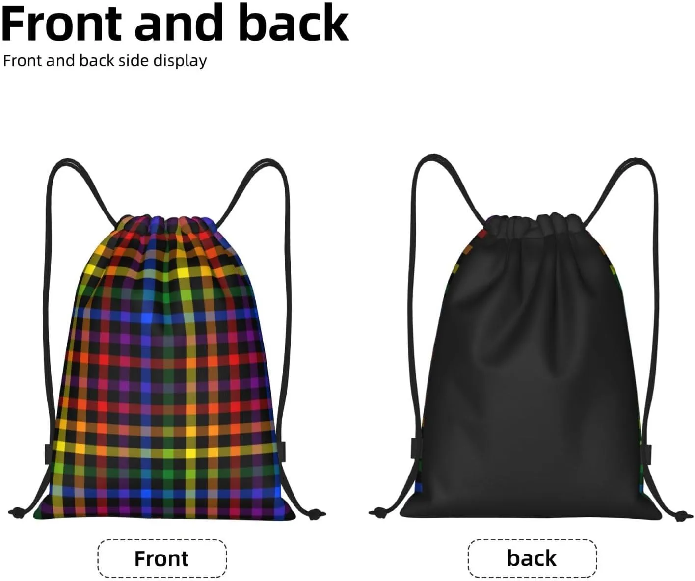 Rainbow LGBT Pride Gay Drawstring Bag Adjustable Bags Backpack for Women Men Sport Gym Beach Shopping Yoga