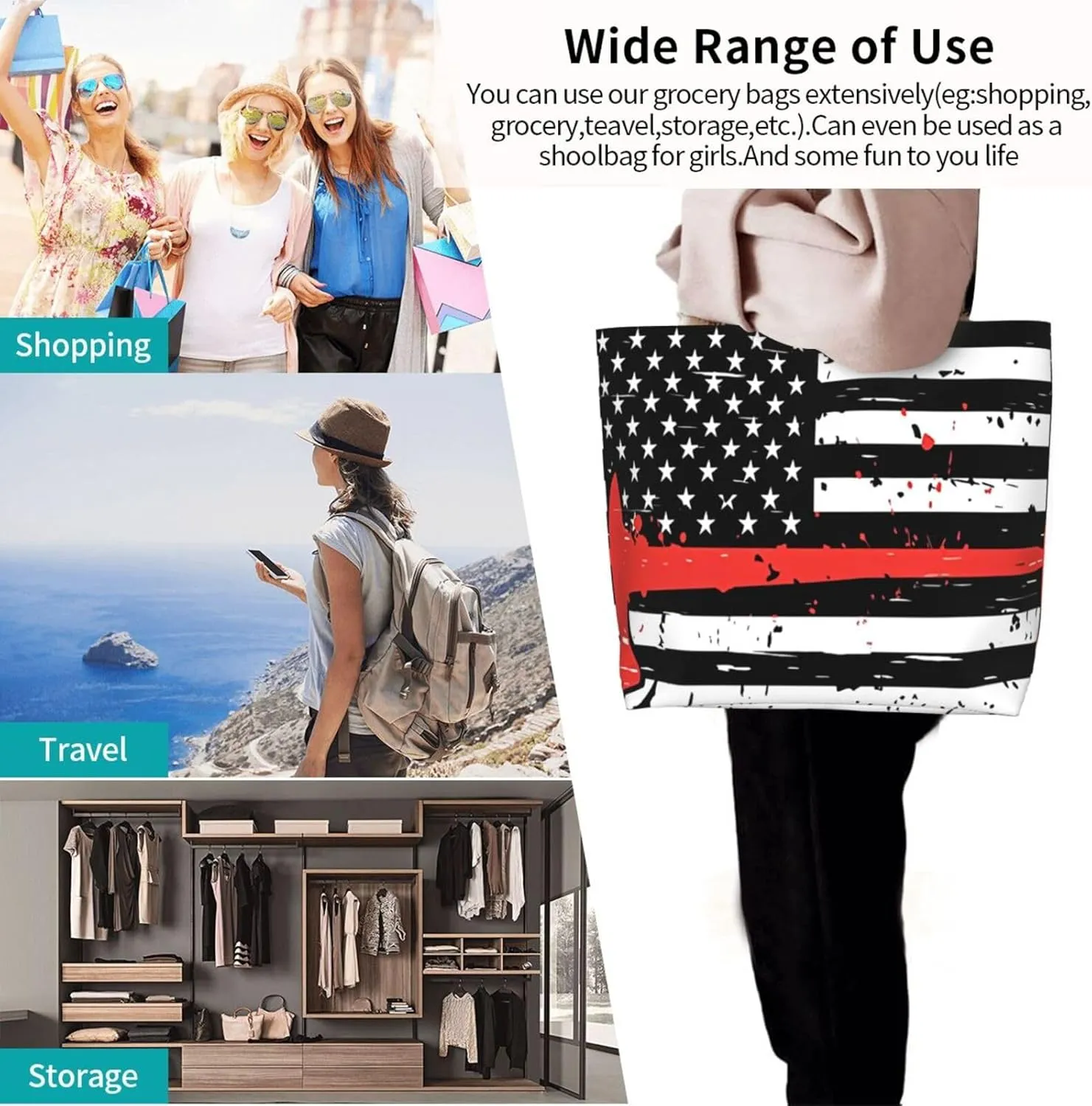 Red Pinks Candy Cane Swirling Women's Tote Bag Large Capacity Single Shoulder Bags Handbag for Shopping Work