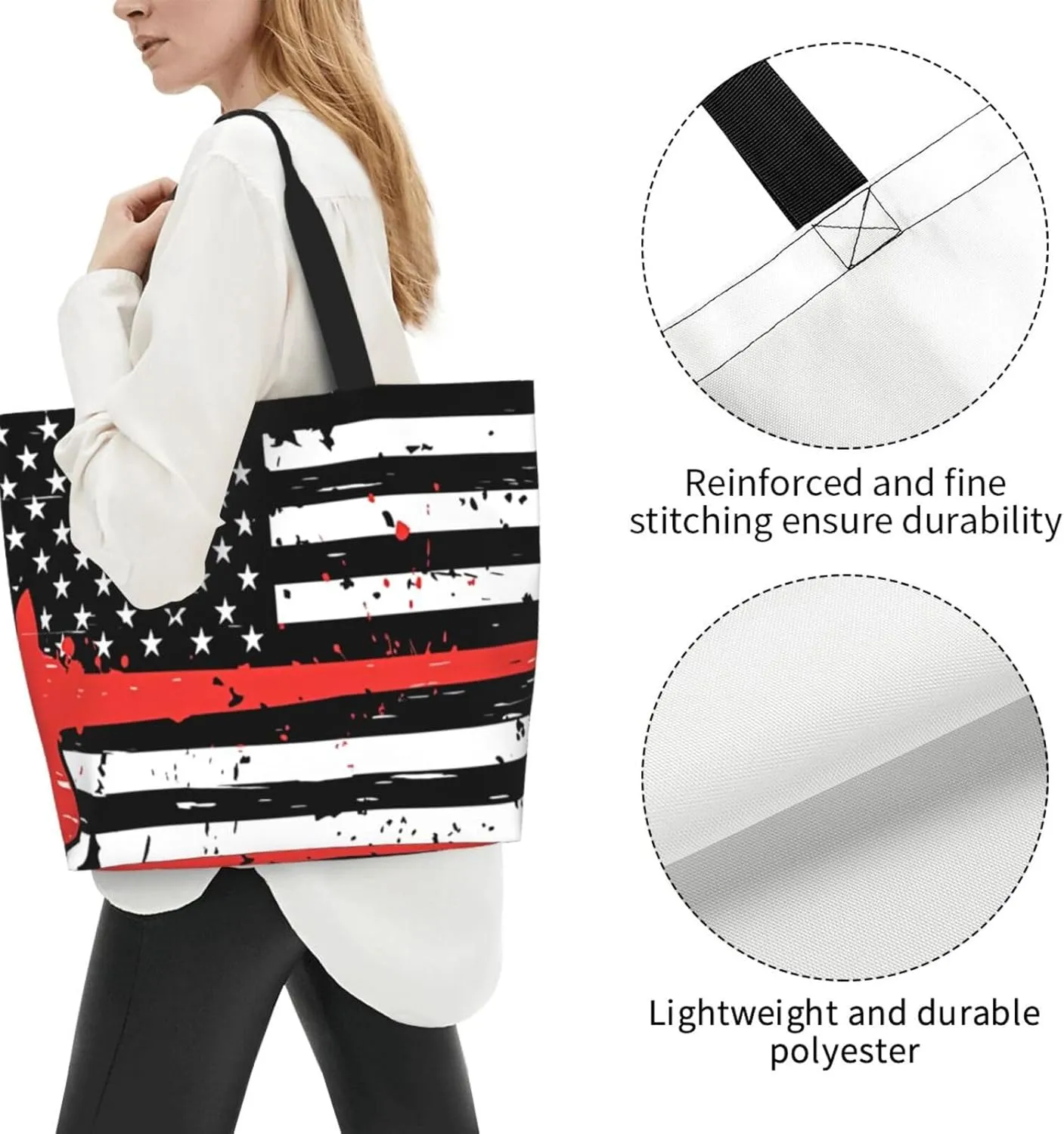 Red Pinks Candy Cane Swirling Women's Tote Bag Large Capacity Single Shoulder Bags Handbag for Shopping Work