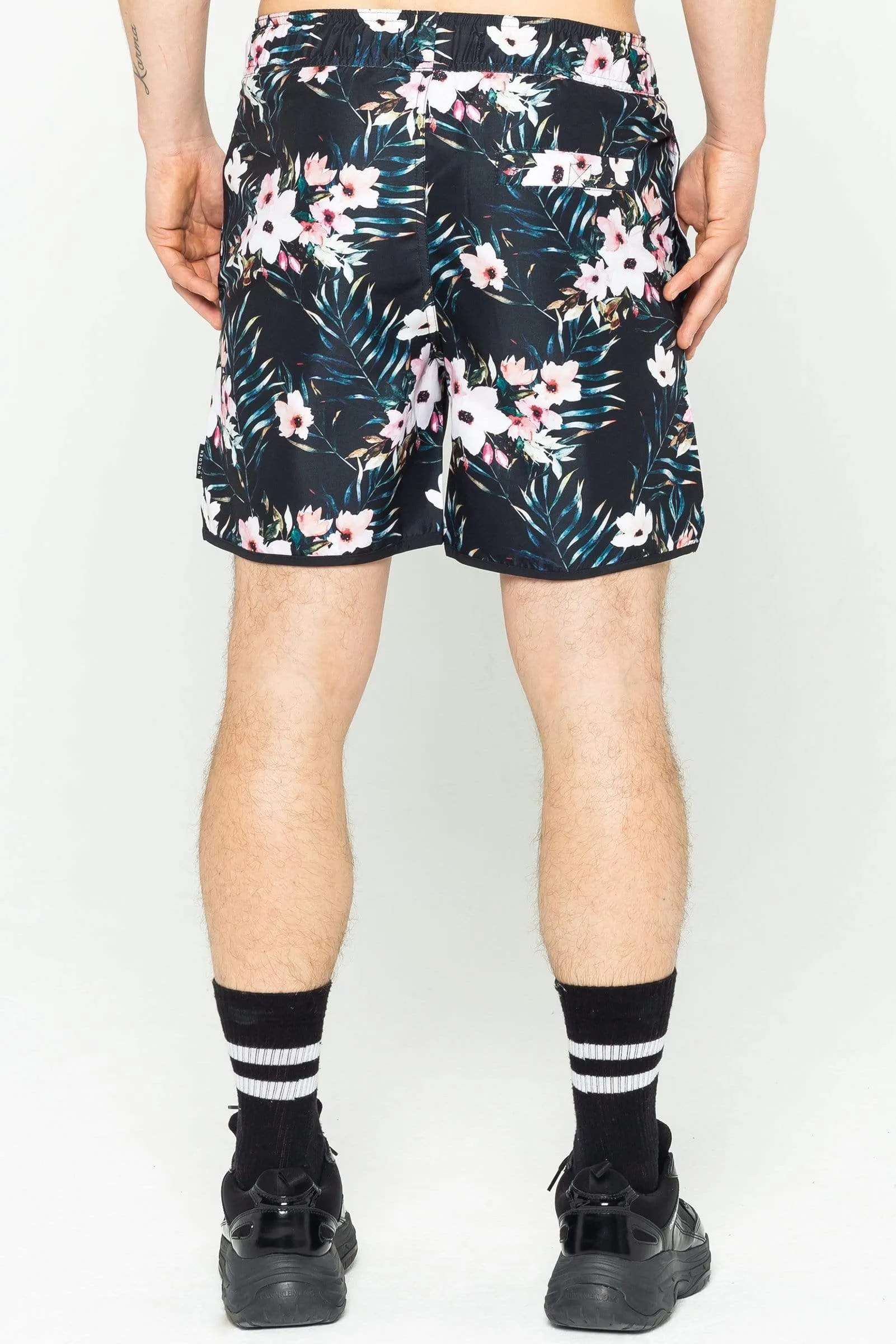 River Floral Men's Swim Shorts - Black