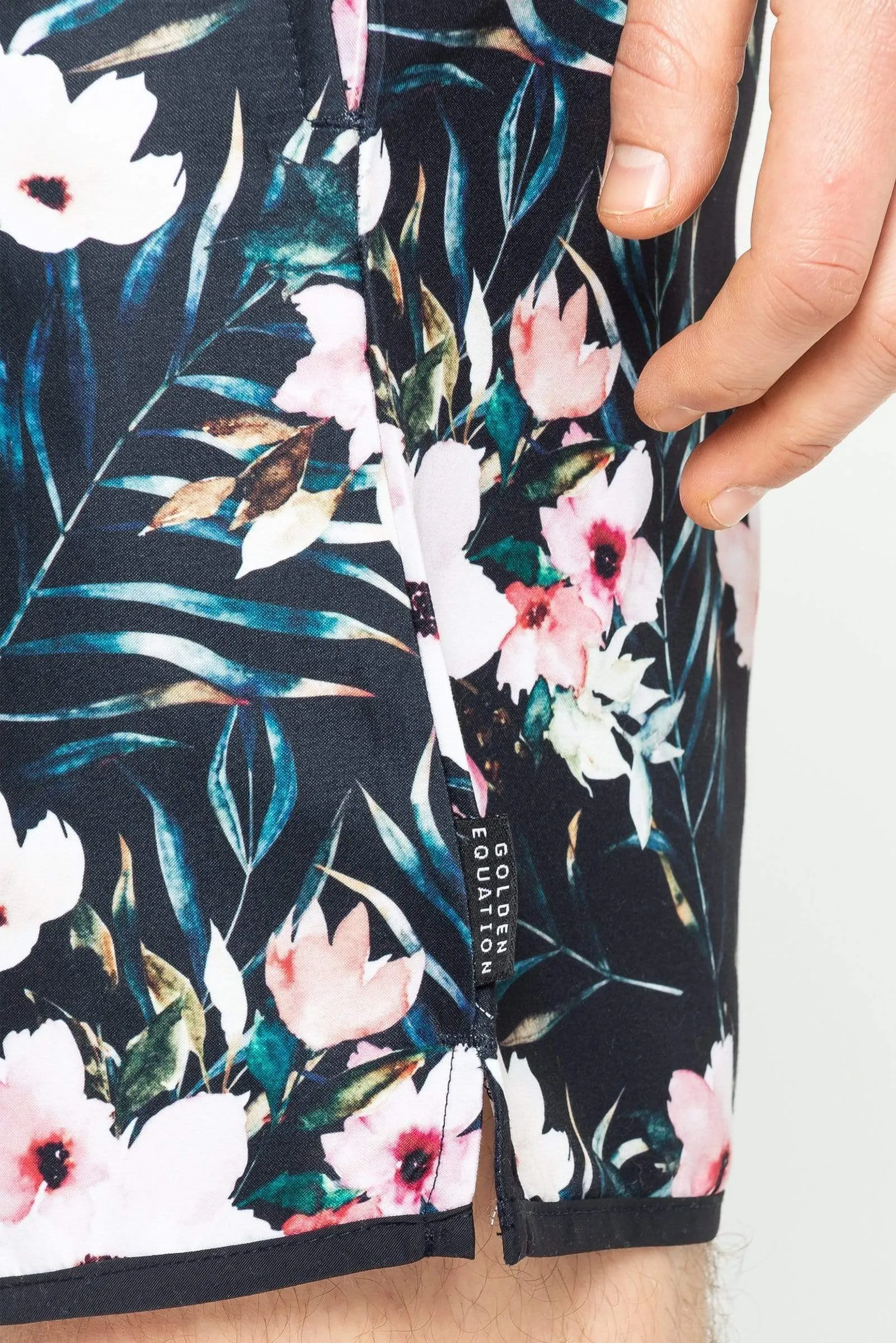 River Floral Men's Swim Shorts - Black