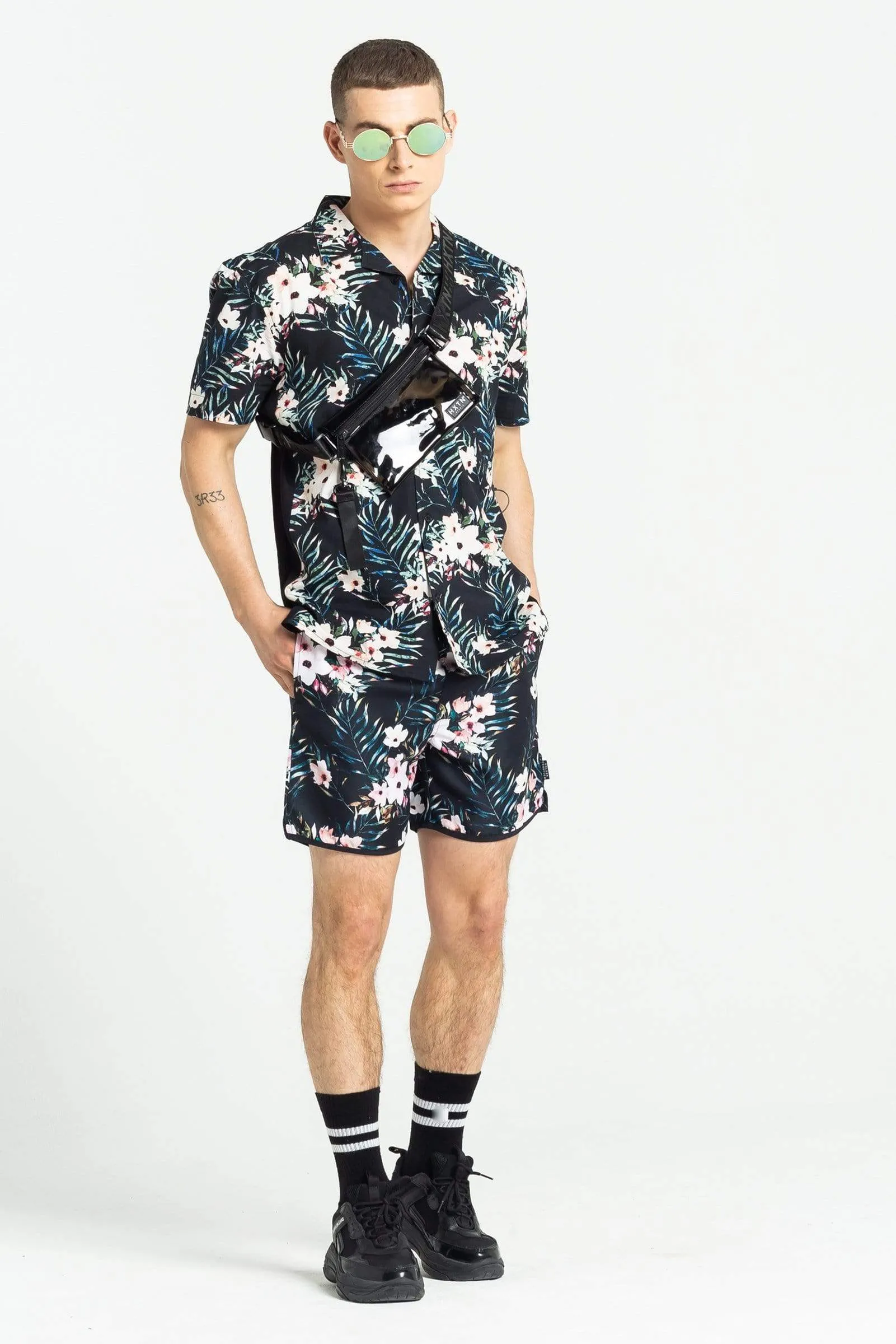 River Floral Men's Swim Shorts - Black