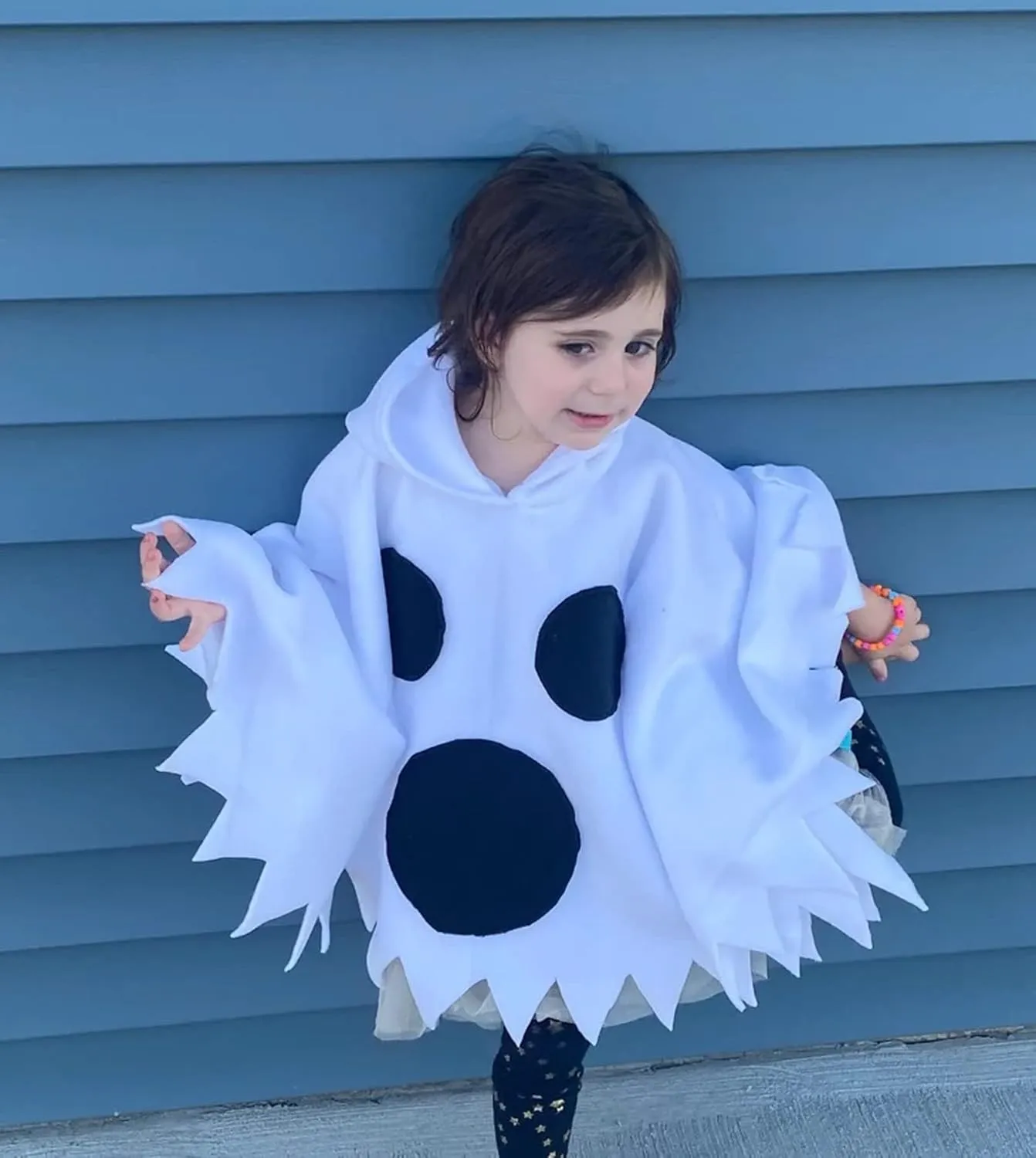 SAYOO Unisex Kid Girl Boy Christmas Hood Cape Cloak Costume with Evil Pumpkin Ghost Tassel Cosplay Fancy Dress Up Outfit