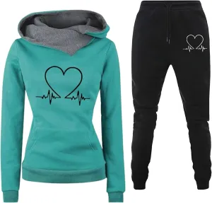 SHAOBGE Unisex 2 Piece Outfits Women Men Hoodie Tracksuits Oversized Sweatshirts Jogger Sweatpants Y2K Sweatsuit with Pockets