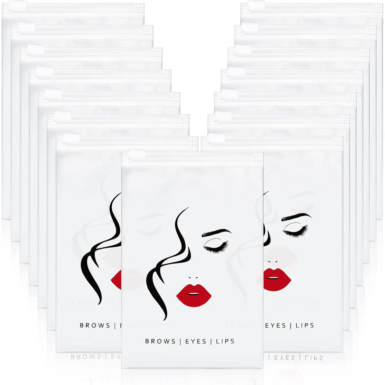 Shappy 100 Pieces Eyebrow Microblading Aftercare Bags 4 x 6 Inches Eyelash Makeup Bags Empty Mini Cosmetic Bags Lipstick Travel Pouch Reusable Lash Storage Case for Eyelash Lipstick Eyebrow