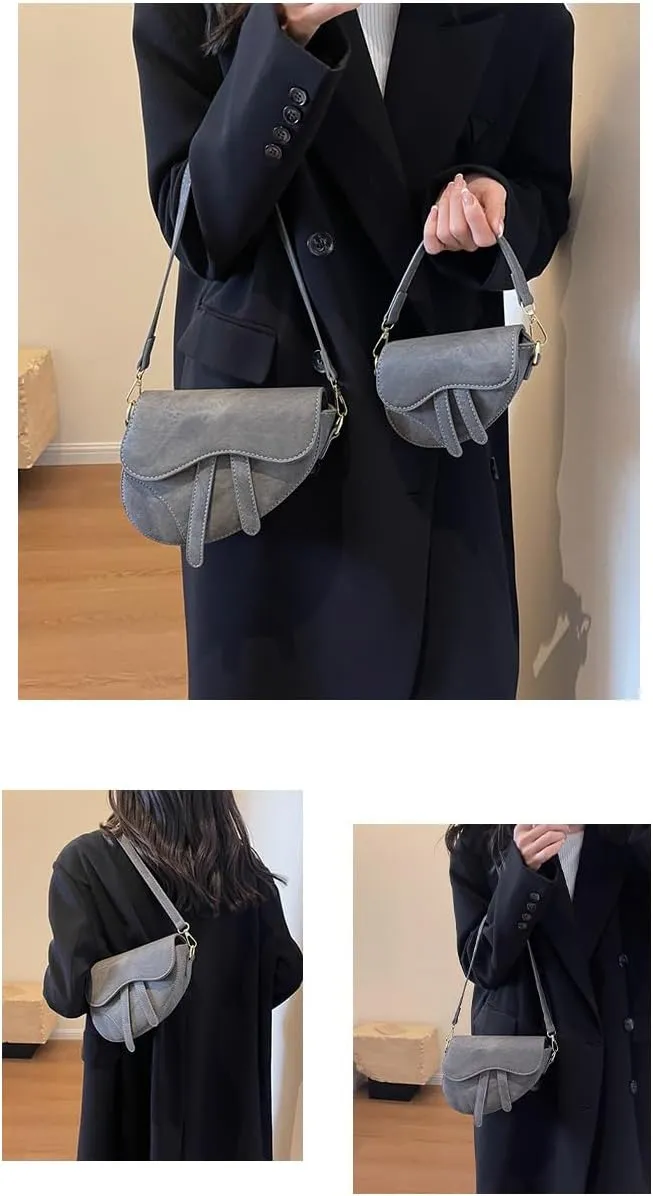 Shoulder Bag for Women Saddle Bag Denim Purse Crossbody Bag with Adjustable Strap