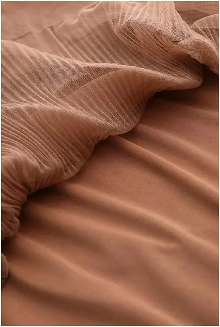 Skirts for Women Tulle Skirts Womens Midi Skirt Women Elastic High Waist Pleated Mesh Skirt