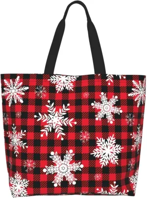 Snowflakes Christmas Gingerbread Man Women's Tote Bag Large Capacity Single Shoulder Bags Handbag for Shopping Work