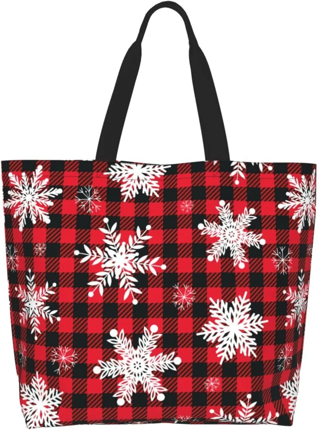 Snowflakes Christmas Gingerbread Man Women's Tote Bag Large Capacity Single Shoulder Bags Handbag for Shopping Work