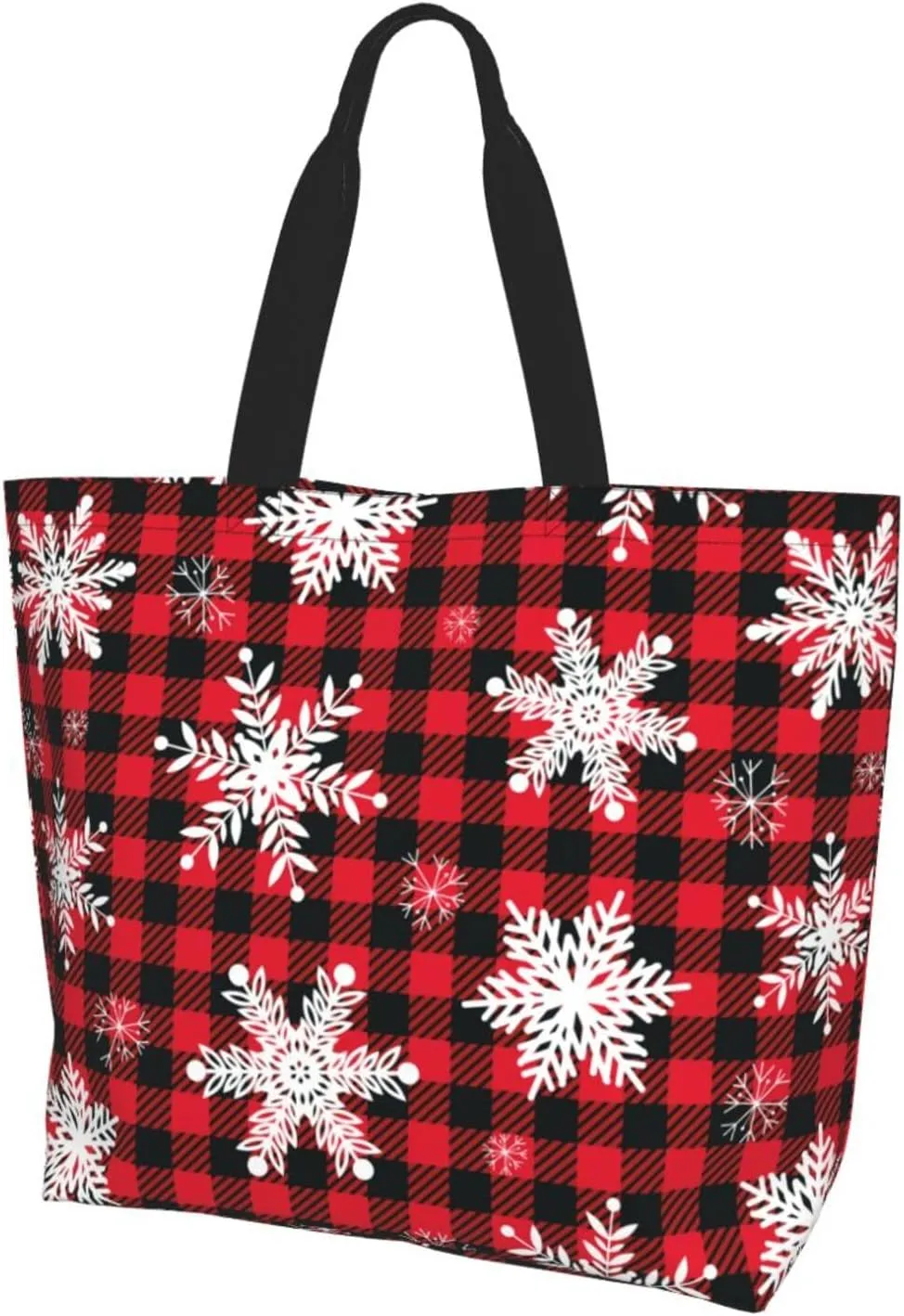 Snowflakes Christmas Gingerbread Man Women's Tote Bag Large Capacity Single Shoulder Bags Handbag for Shopping Work
