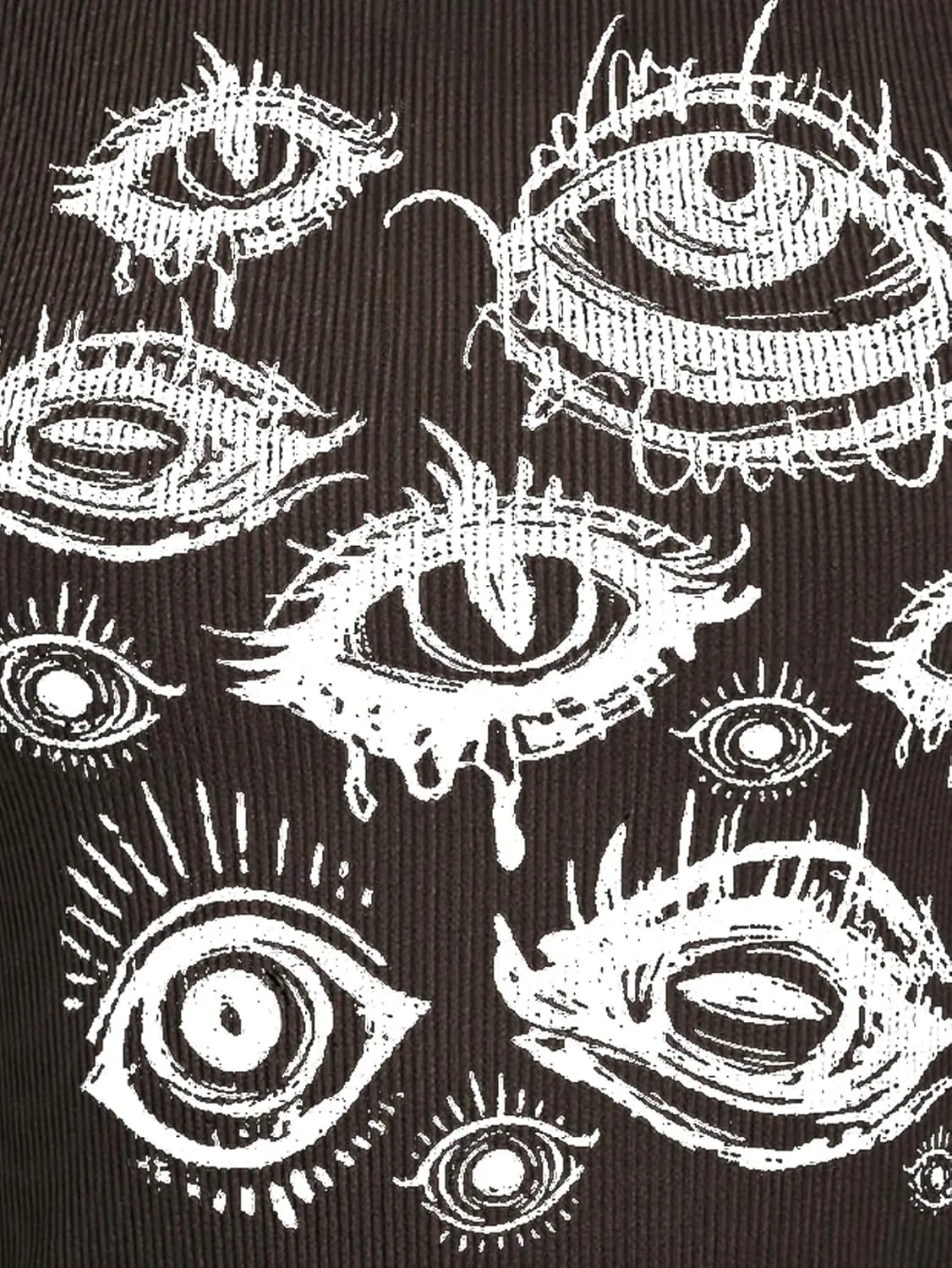 SOLY HUX Women's Y2k Goth Eye Print Crop Tank Top Round Neck Sleeveless Summer Tops