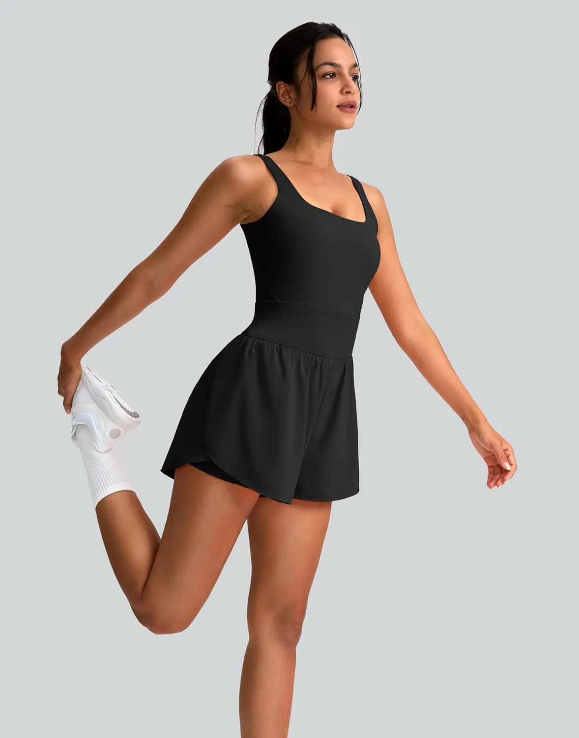 Soothfeel Womens Workout Romper Running Onesie One Piece Jumpsuit Shorts Tennis Gym Active Athletic Rompers for Women Summer