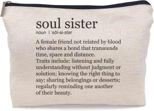 Soul Sister Gifts Makeup Bag, Soul Sister Gifts for Women, Christmas Birthday Gifts for Soul Sister, Bestie Gifts, Best Friend Birthday Gifts for Women, Friendship Gifts for Women