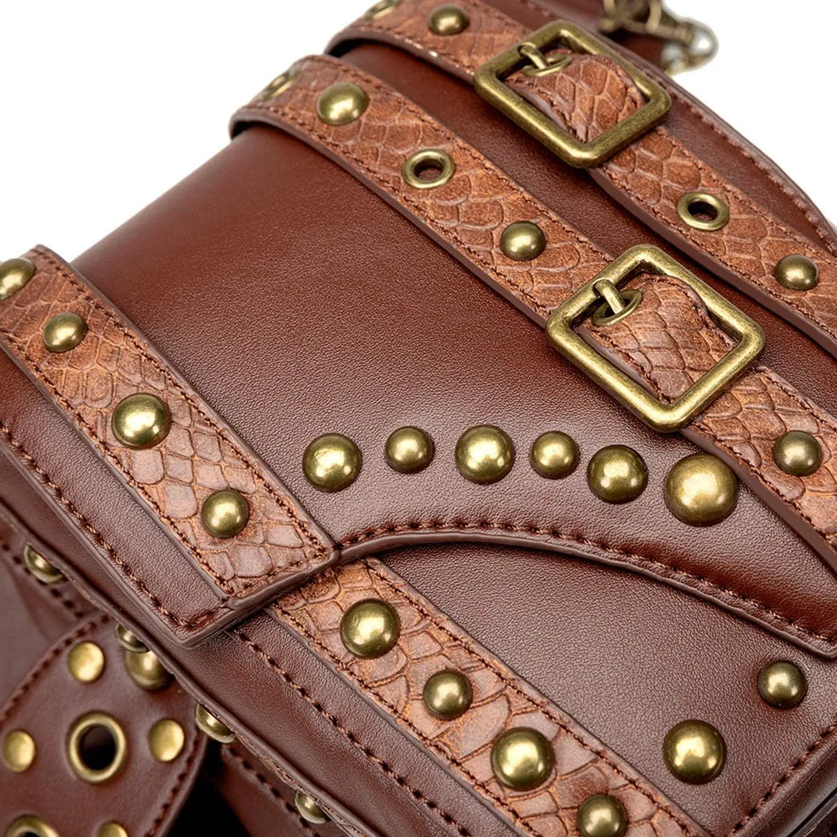 Steampunk Waist bags Womens Motorcycle Leather Leg Shoulder Bags Vintage Gothic Style