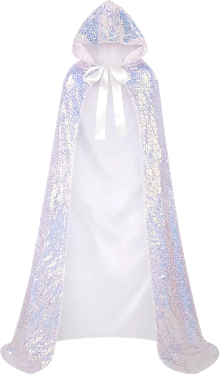 Suhine Women Princess Hooded Cape Costume Sequins Fairy Mermaid Cloaks for Cosplay Party