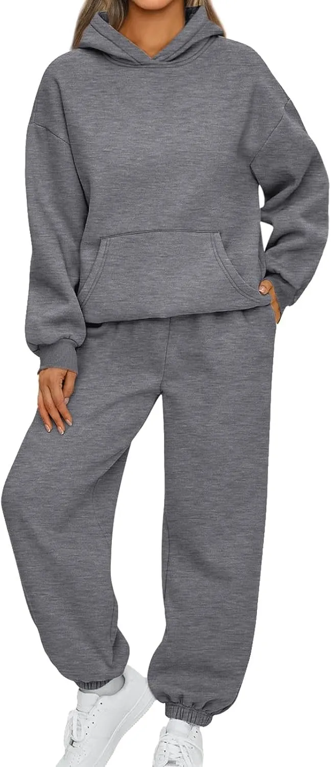 Sweatsuits Women 2 Piece Outfit Lounge Oversized Casual Long Sleeve Pullover Y2k Winter Fashion Tracksuits