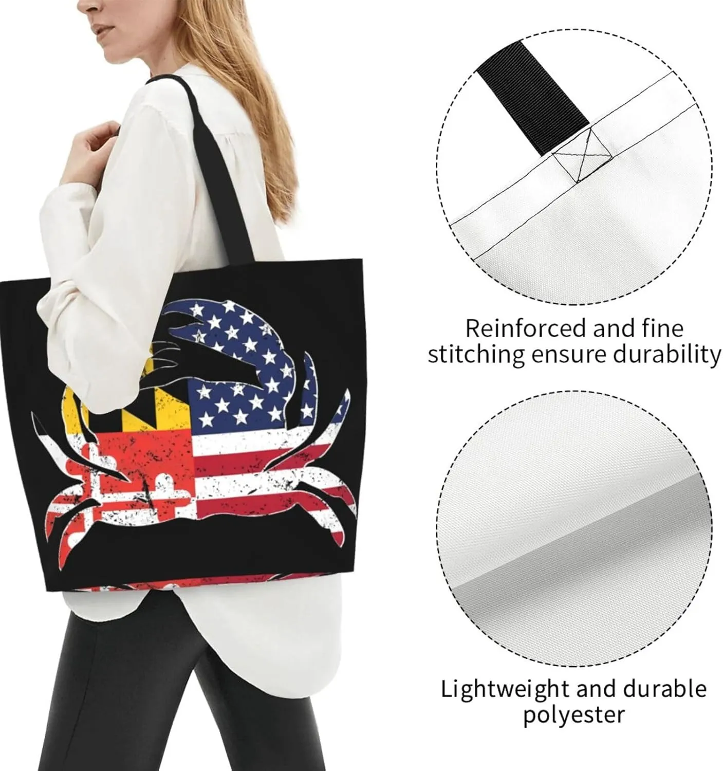 Swedish Sweden Flag Women's Tote Bag Large Capacity Single Shoulder Bags Handbag for Shopping Work