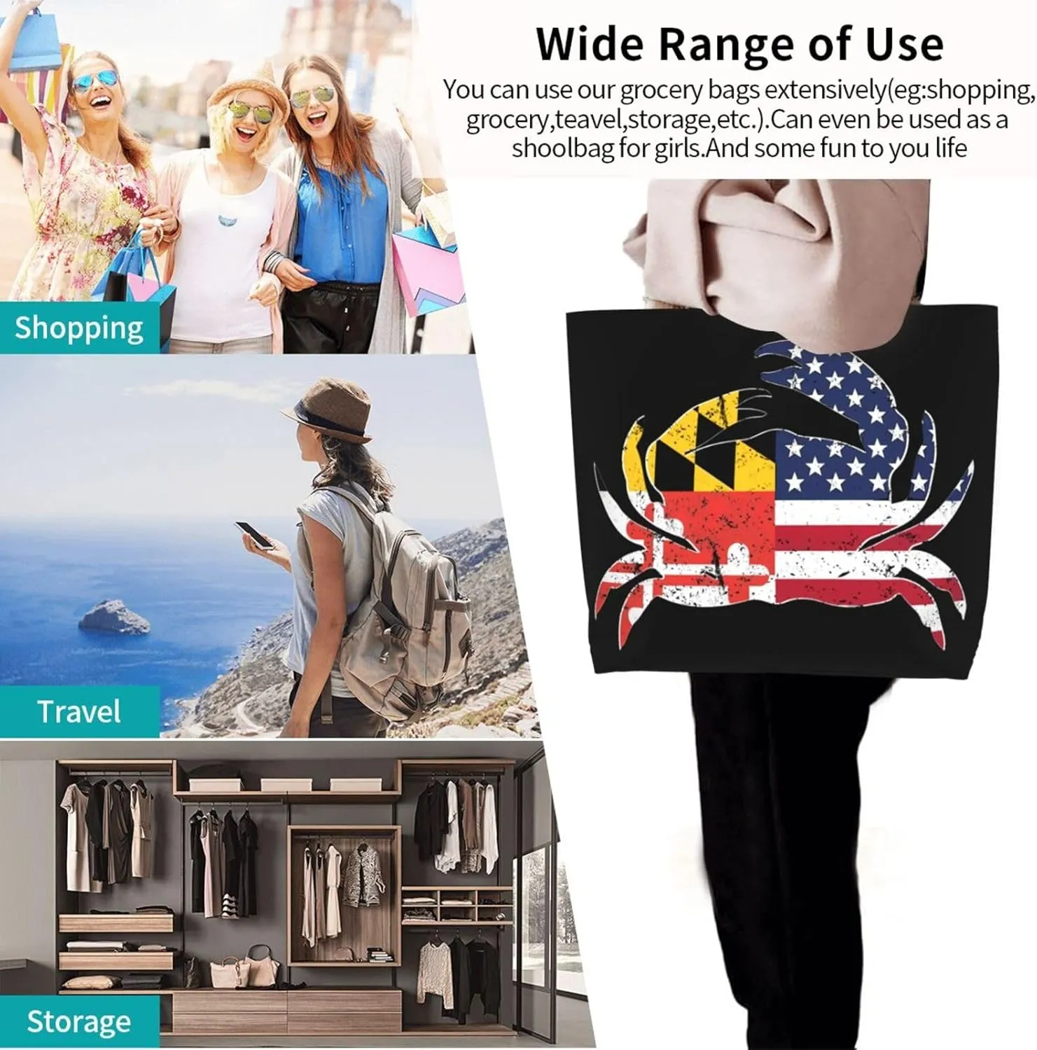 Swedish Sweden Flag Women's Tote Bag Large Capacity Single Shoulder Bags Handbag for Shopping Work