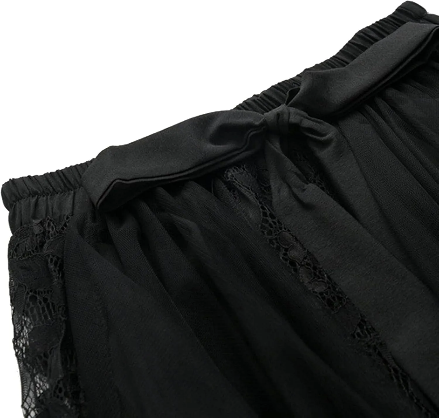 TANGNADE Women's Pleated Skirt Elastic Waist A-Line Midi Length Skirts Flowy Bohemian Casual Skirt for Summer Beach Holiday