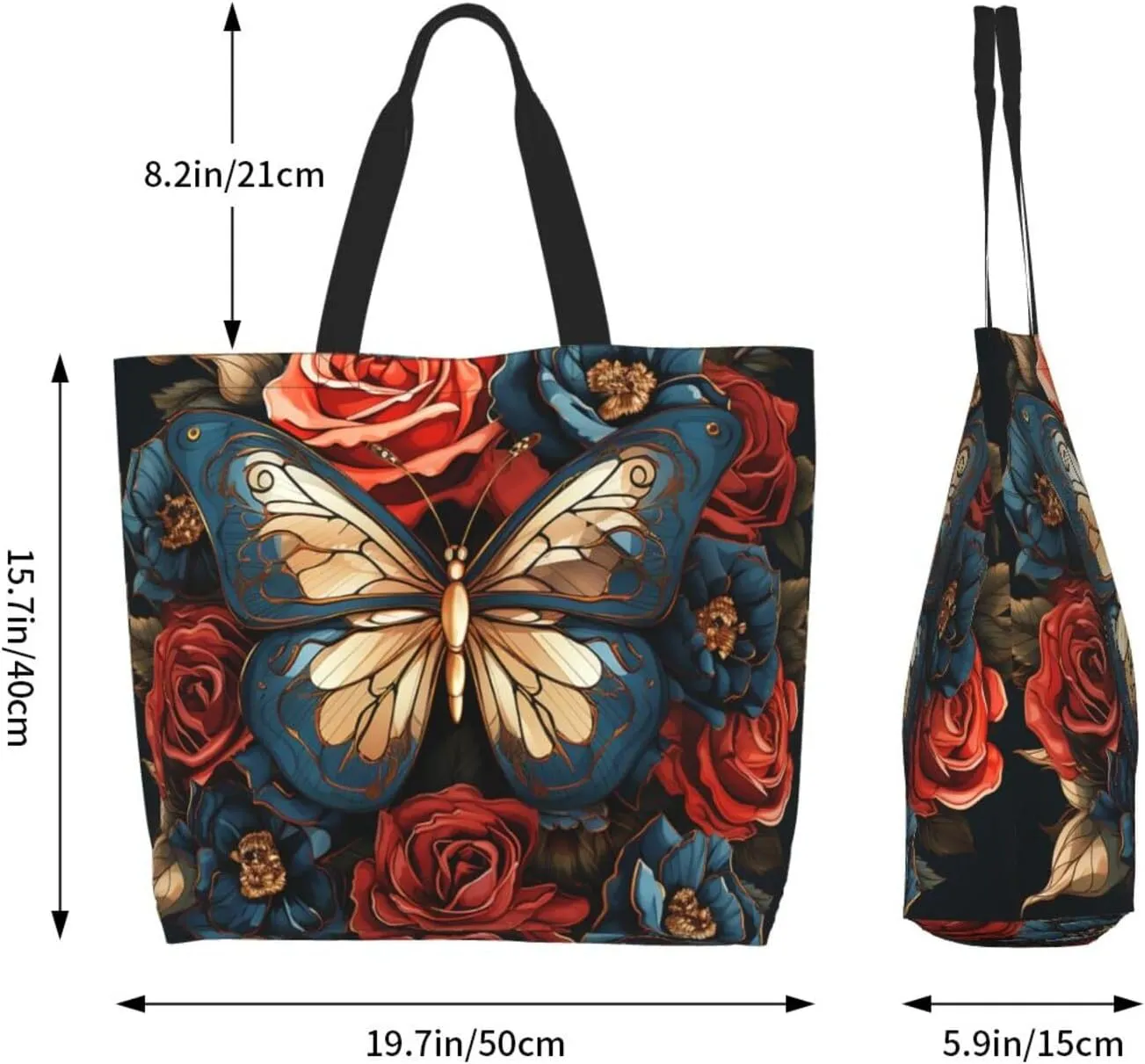 Tote Bag for Women Grocery Bag Reusable Shopping Bag Cartoon Dinosaur Images Handbag Foldable Shoulder Bag