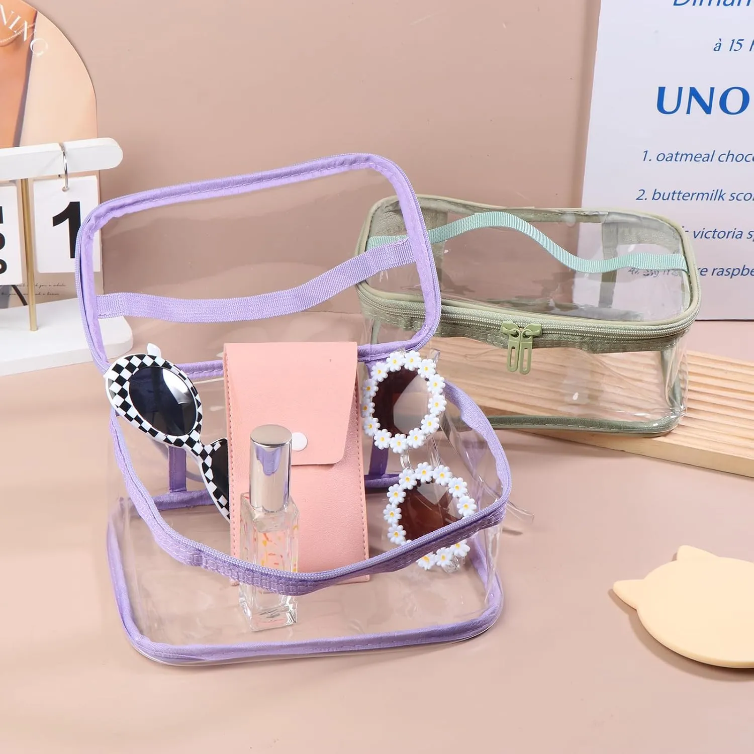 Transparent PVC Makeup Bag Portable Cosmetic Bag Travel Toiletry Pouch Waterproof Storage Home Wash Kit Case